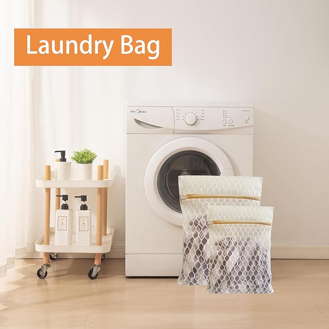 6 Pack Laundry Bag, Durable Big Honeycomb Mesh Laundry Bags Suitable for Delicate Clothes Washing (3 Large, 3 Medium)-CubbioJoy