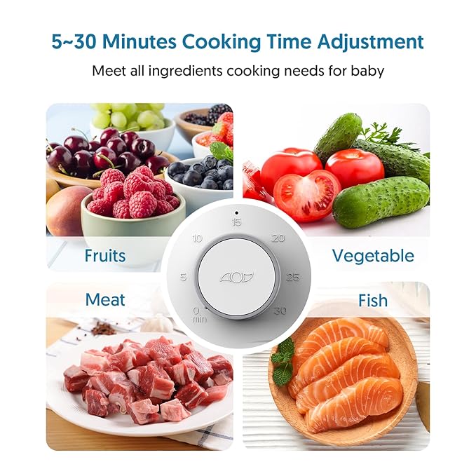 Baby Food Maker Bellababy Baby Food Processor, Puree Blender Steamer with Reversible Steam Basket, One Button Easy Operation & Large Opening for Easy Cleaning-CubbioJoy