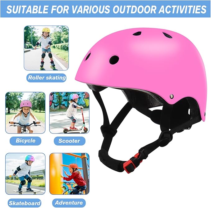 Color Gradient Adjustable Kids' Helmet with Knee & Elbow Pads Set | Multi-Sport Safety Gear for Boys & Girls Ages 5-14 | Skateboarding, Scooters, Roller & Inline Skating, Longboarding-CubbioJoy