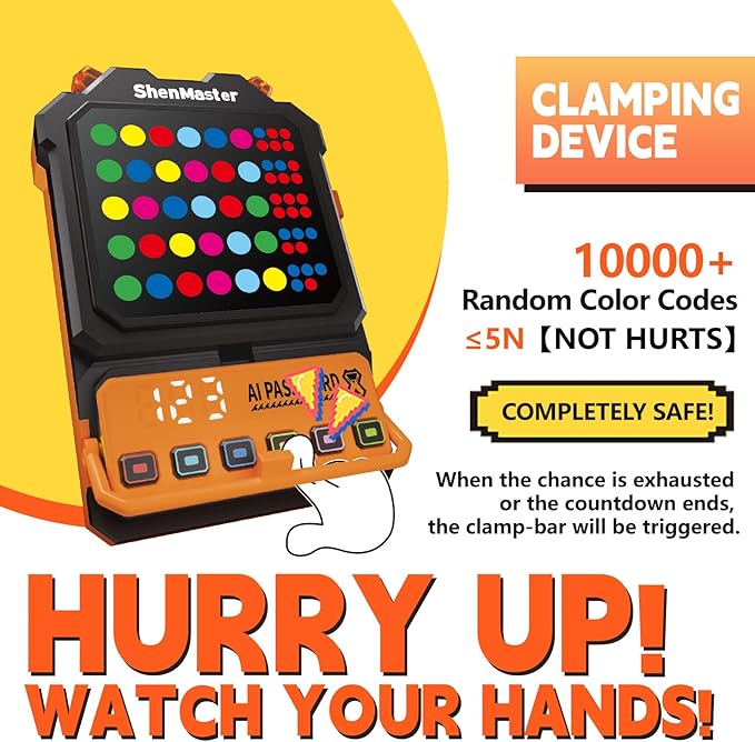 Crack The Code-Handheld Game Electronic Mastermind,Super Decoder with Clamp, 1-8 Players 10000+ Code-Breaking Puzzle Game for Kids and Adults，Birthday Gift for Boys and Girls,Travel toy for Road Trip-CubbioJoy