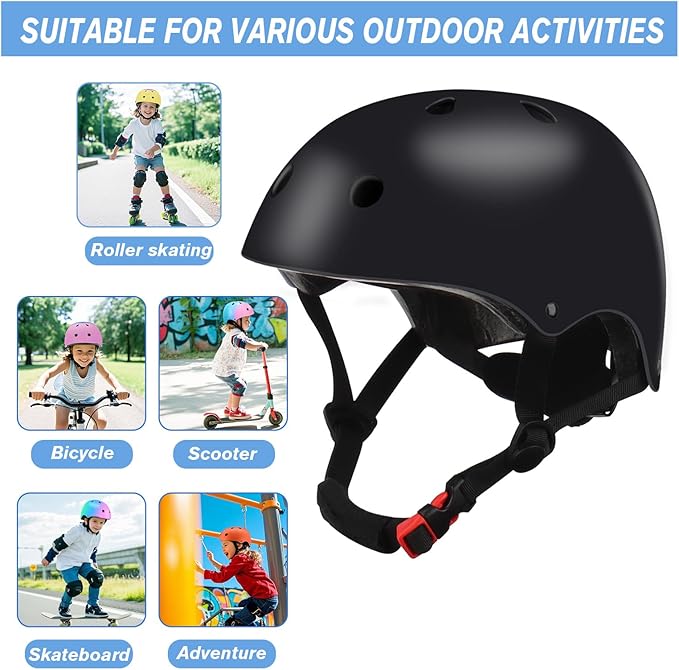 Color Gradient Adjustable Kids' Helmet with Knee & Elbow Pads Set | Multi-Sport Safety Gear for Boys & Girls Ages 5-14 | Skateboarding, Scooters, Roller & Inline Skating, Longboarding-CubbioJoy