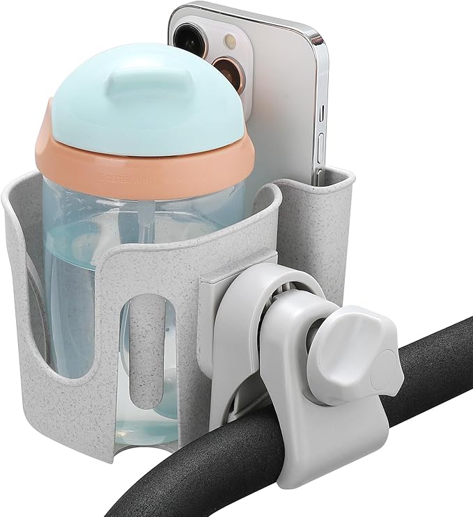 Accmor Stroller Cup Holder with Phone Holder, Bike Cup Holder, Universal Cup Holder for Uppababy Nuna Doona Strollers, 2-in-1 Cup Phone Holder for Stroller, Bike, Wheelchair, Walker, Scooter-CubbioJoy