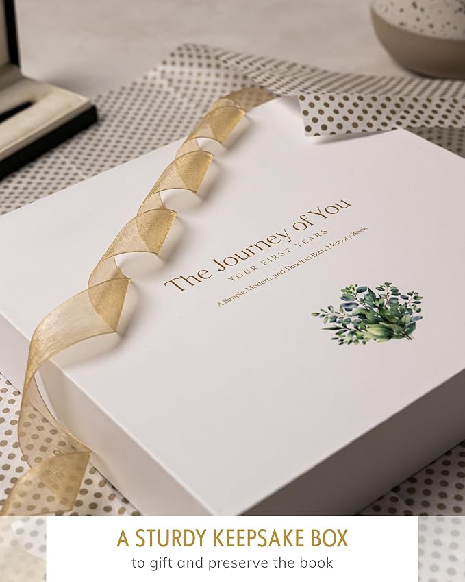 Baby's First 5 Year Book for Girl or Boy - Gender Neutral Green Meadow Nature Keepsake Memory Journal - Newborn Photo Album Milestone Scrapbook - Baby Registry and Gender Reveal Gift for Parents to Be-CubbioJoy