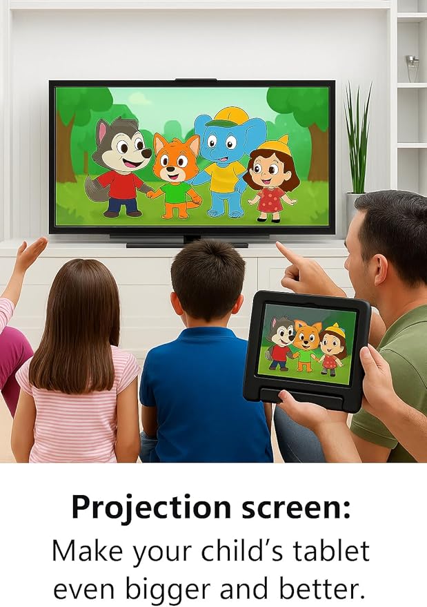 10.1 Inch Kids Tablet with Shockproof Case | Android 14, 64GB+8GB RAM, 12H Battery | Parental Control, Google Kids Space & Preloaded Educational Apps | WiFi 6, HD Display, Ages 3-12-CubbioJoy