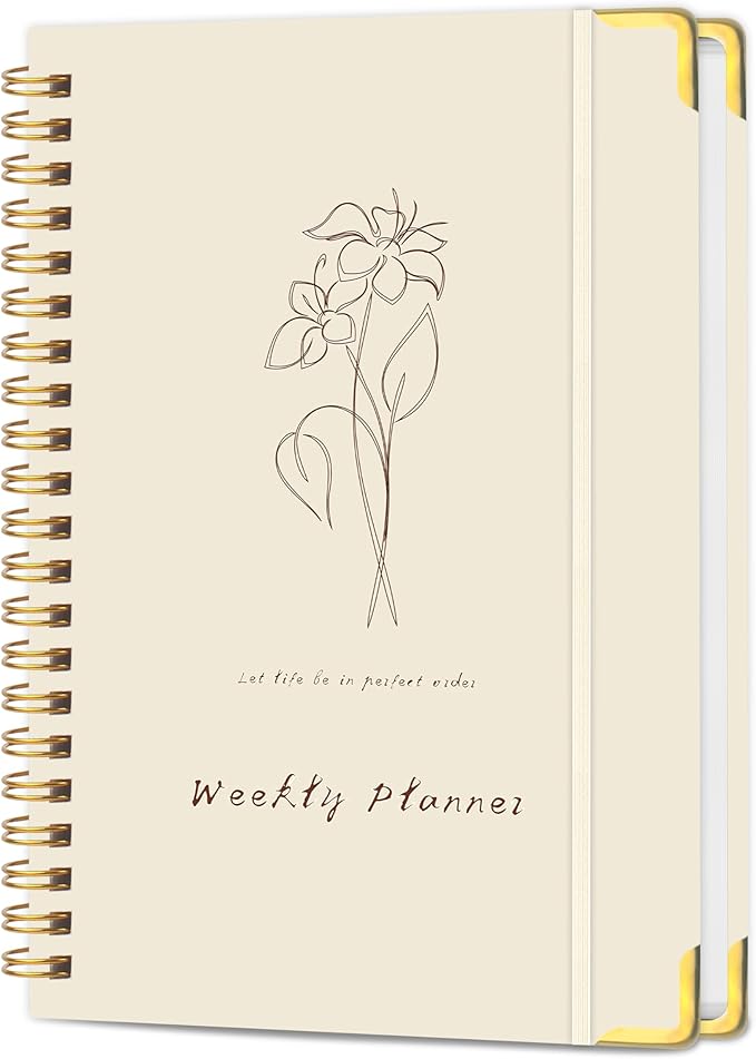 Undated Weekly Planner, Weekly To Do List Notebook with Goal & Habit Tracker Organizer, A5 5.8" x 8.0" Weekly Planner Notebook with Spiral Binding for Men or Women-CubbioJoy