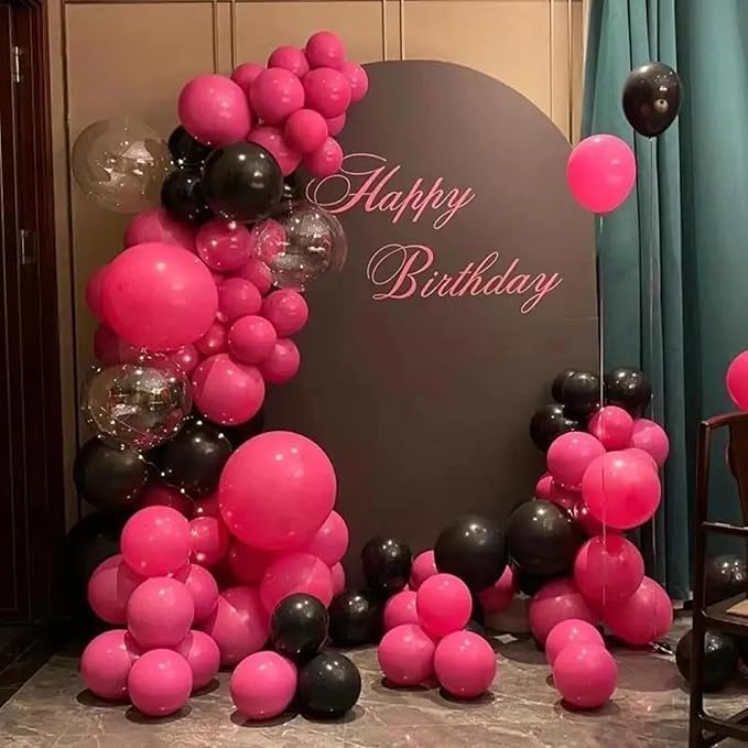 140pcs Hot Pink Round Balloons Different Sizes 18 12 10 5 Inch Latex Balloons for Arch Decoration Party Balloon Kit for Graduation Birthday Party Wedding Balloon Baby Shower Decoration-CubbioJoy