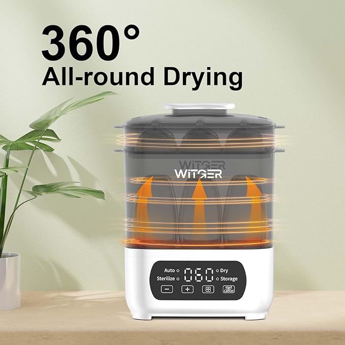 Baby Bottle Sterilizer and Dryer, Electric Steam Sterilizer for Baby Bottles, Pacifiers, and More, with Digital Controls.-CubbioJoy