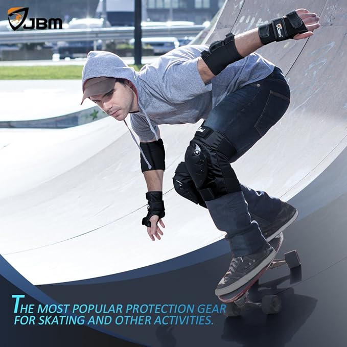 JBM Adult & Kids Knee Pads Elbow Pads and Wrist Guards for Inline Skating, Roller Skating, Skateboarding, Scootering-CubbioJoy