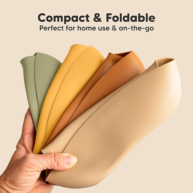 KeaBabies 2-Pack Silicone Baby Bibs for Eating - Sturdy Food-Grade Silicone Bibs for Babies Girl, Boy, Large Food Catcher, Clean & Put On Easily, Waterproof Toddler Feeding Essentials (Forest)-CubbioJoy