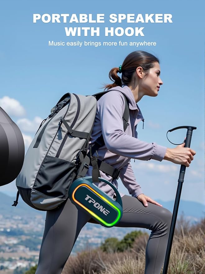 Bluetooth Speaker, IPX7 Waterproof Portable Wireless Speaker with 30W (Peak) Loud Stereo Sound, 100ft Range, Multi-Colors Rhythm Lights, TWS Pairing, BT5.3, for Home/Party/Outdoor/Beach (Indigo Blue)-CubbioJoy