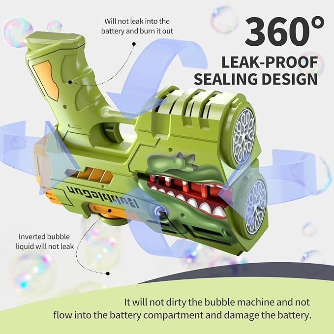 Jasny 2 Pack Bubble Guns for Kids, LED Light Up Rechargeable Bubbles Machine Blower with 2 Bottles Refill Solution for Toddlers 4-8, Wedding Birthday Gift-CubbioJoy