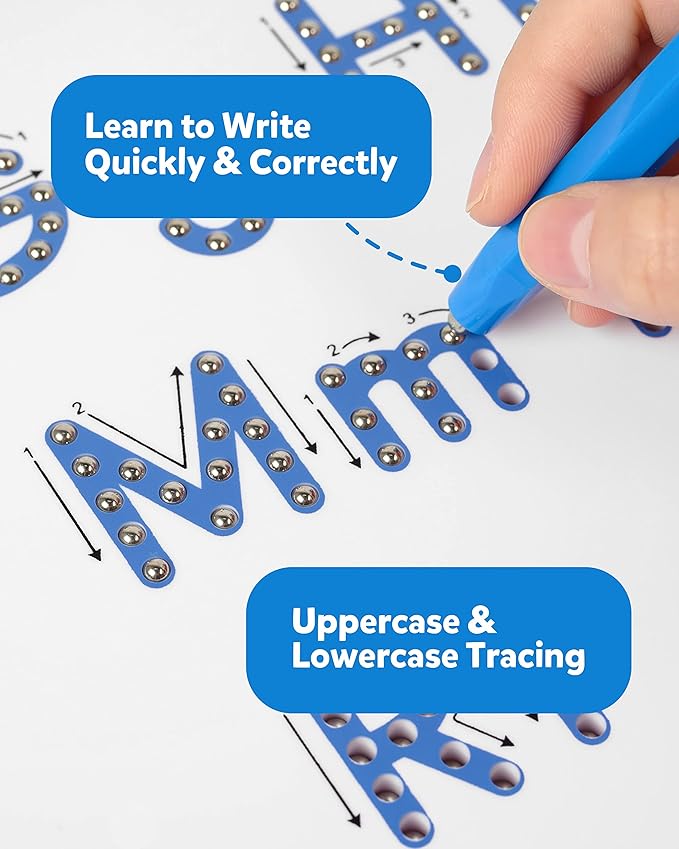 Coogam Magnetic Letters Practicing Board, Magnets Tracing ABC Alphabet Board Learning to Write Uppercase&Lowercase Educational Toy Fine Motor Montessori Gift for 3 4 5 Years Old Preschool Kids-CubbioJoy