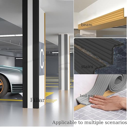 Bunk Bed Ladder Pads,Traction Treads for Stair Steps,Soft Extra-Wide Edge Protector,Self-Adhesive Bunk Bed Ladder Cover Foam Padding,Furniture 16.5 Ft Black-CubbioJoy