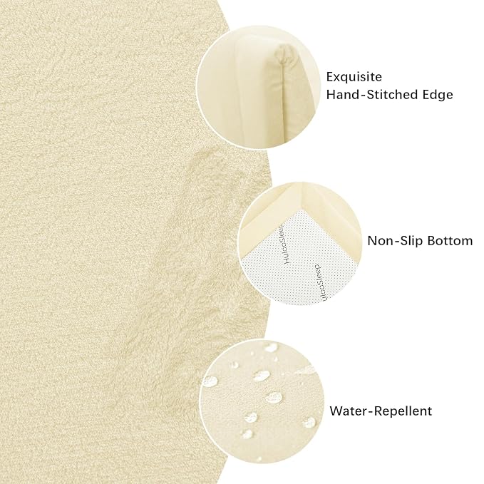 Baby Play Mat for Floor, 1.3" Thick Elasti-Foam 50x50 Playpen Mat for Toddlers Infant Kids,Water-Repellent Soft Velvet for Tummy Time, Non-Slip Backing for Crawling, Tatami Style(Vanilla)-CubbioJoy