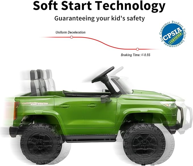 24V 10Ah Ride on Toy for Big Kids, 4WD 2 Seater Electric SUV Kids Car to Drive w/Remote Control, 4x200W Motors - Army Green-CubbioJoy