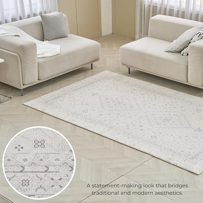 Baby Care Soft Rug (Prestige, Ikat - Persia) 98'' x 59'' Original One-Piece Reversible Rollable Waterproof Play Mat for Infants, Babies, Toddler, and Kids-CubbioJoy