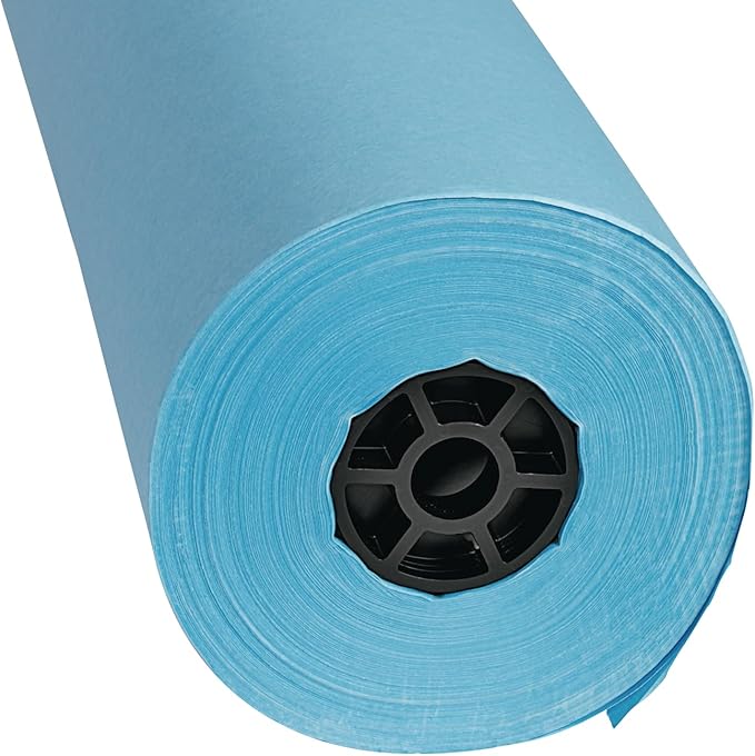 Colorations Arts and Crafts Paper Roll - 36" x 1000', Sky Blue, Dual Surface, Markers, Finger Paints, Painting, Watercolors, Acrylic Paints, Wall Art, Bulletin Board Paper, Kids Crafts (Item # DSSB)-CubbioJoy