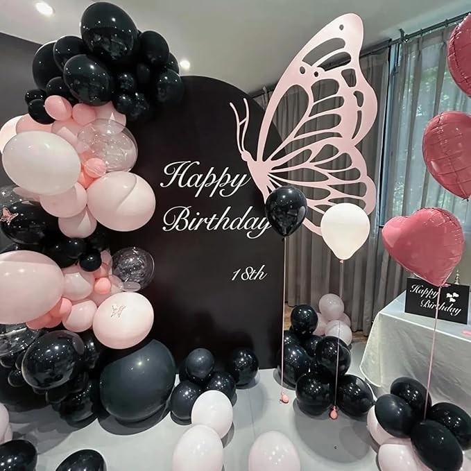 140pcs Black Round Balloons Different Sizes 18 12 10 5 Inch Latex Balloons for Arch Decoration Party Balloon Kit for Graduation Birthday Party Wedding Balloon Baby Shower Decoration-CubbioJoy
