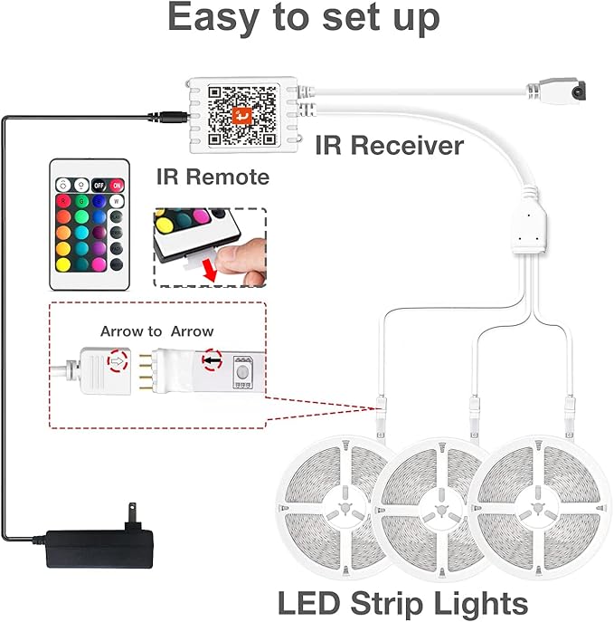 DAYBETTER Smart WiFi Led Lights for Bedroom 150 ft, Tuya App Controlled Led Strip Lights, Compatible with Alexa and Google Assistant, Color Changing Led Light Strip with Remote for Room Party Kitchen-CubbioJoy