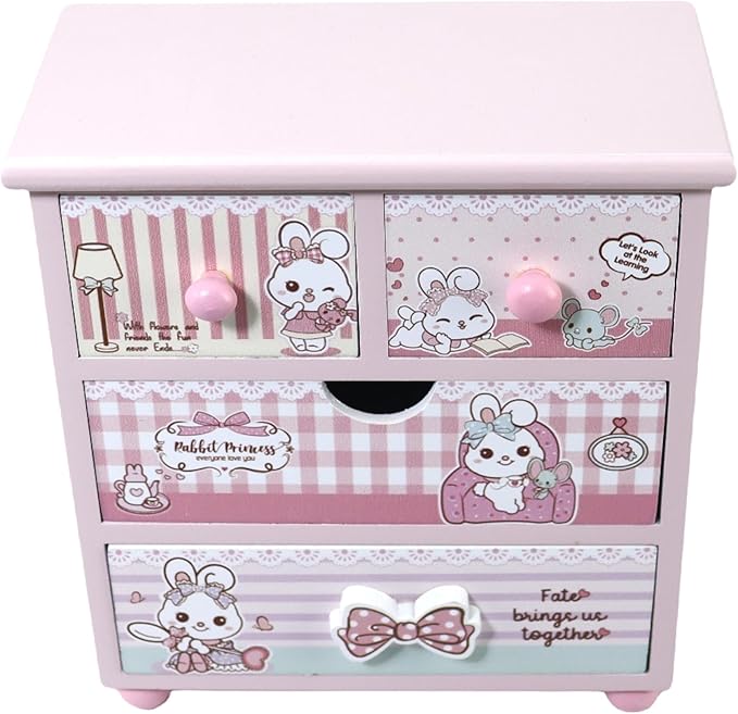 Children Jewelry Box for girls Pink Cute bunny girls jewelry box Little girl birthday christmas Gift kids jewelry box Organizer-CubbioJoy