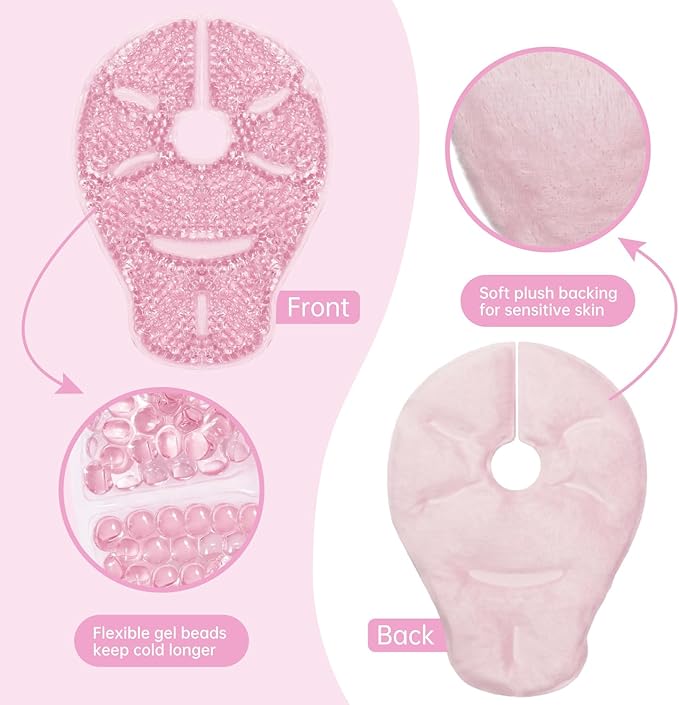 Breast Therapy Ice Packs Large Hot Cold Breast Pads, Nipple Cooling Gel Pads for Clogged Milk Duct Relief, Engorgement, Breast Augmentation Surgery, Breastfeeding Essentials for New Moms, 2 Pack-CubbioJoy