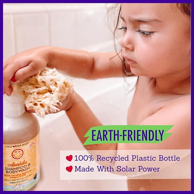 California Baby Calendula Shampoo and Body Wash | 100% Plant-Based | Allergy Friendly | Soothing Baby Soap and Toddler Shampoo for Dry, Sensitive Skin | 19 oz. (2-pack)-CubbioJoy