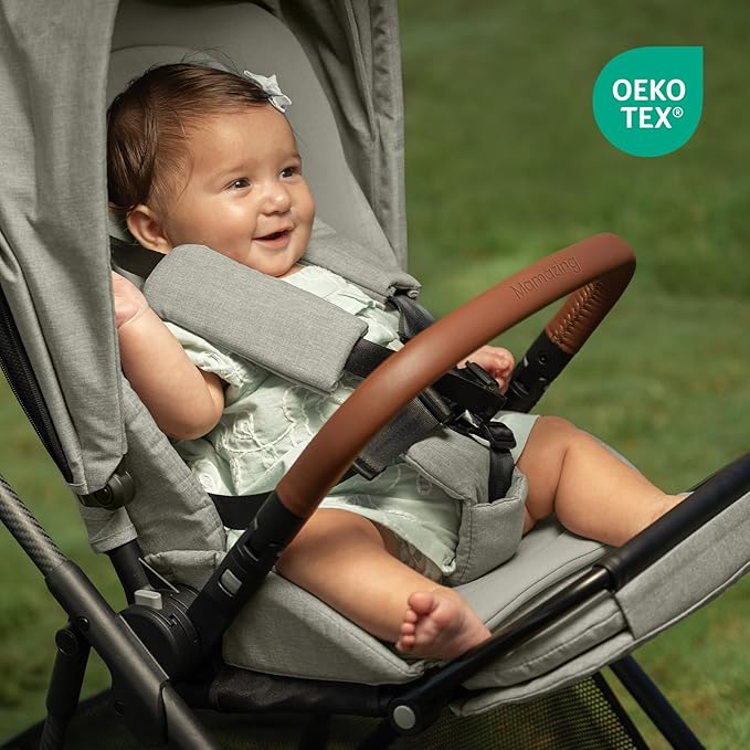 Air Lux Baby Stroller with Carbon Fiber Frame, One-Hand Fold & Reversible Seat, Magnetic 5-Pt Harness, Car Seat Adapter, 15.8lbs, Vetiver-CubbioJoy