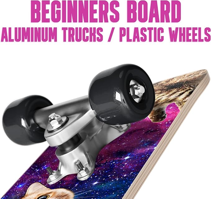 24 inch Rude Boyz Mini Cruiser Skateboard - Aluminium Trucks - Kids Skateboard Ages 5-8 Beginner - Skateboards for Kids-CubbioJoy