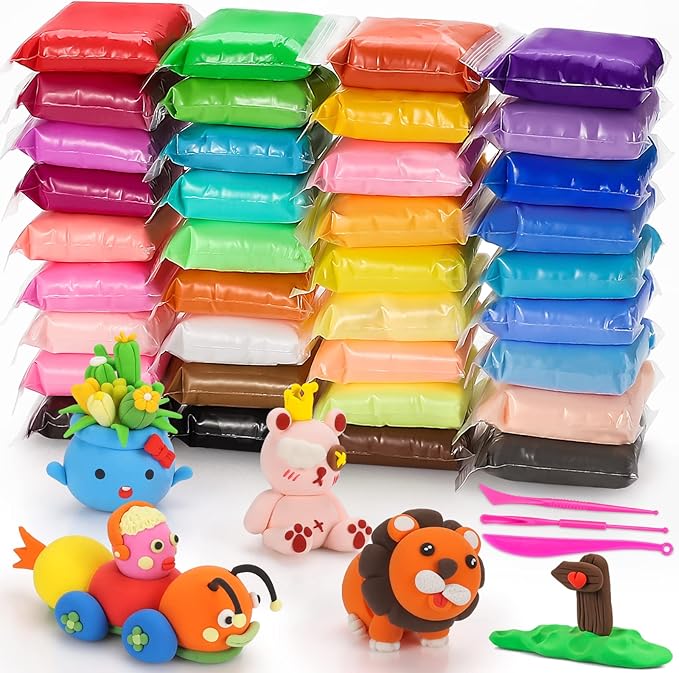 CiaraQ Modeling Clay Kit - 36 Colors Air Dry Ultra Light Clay, Safe & Non-Toxic, Great Gift for Kids.-CubbioJoy