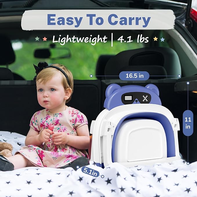 AVIDOR Baby Bathtub,Collapsible Bathtub for Newborn to Toddler,Durable Essential Infant Bath Tub,Portable Travel Baby Bathtub with Soft Cushion,No-Slip Hanging and Detachable Bathtub(Navy Blue)-CubbioJoy