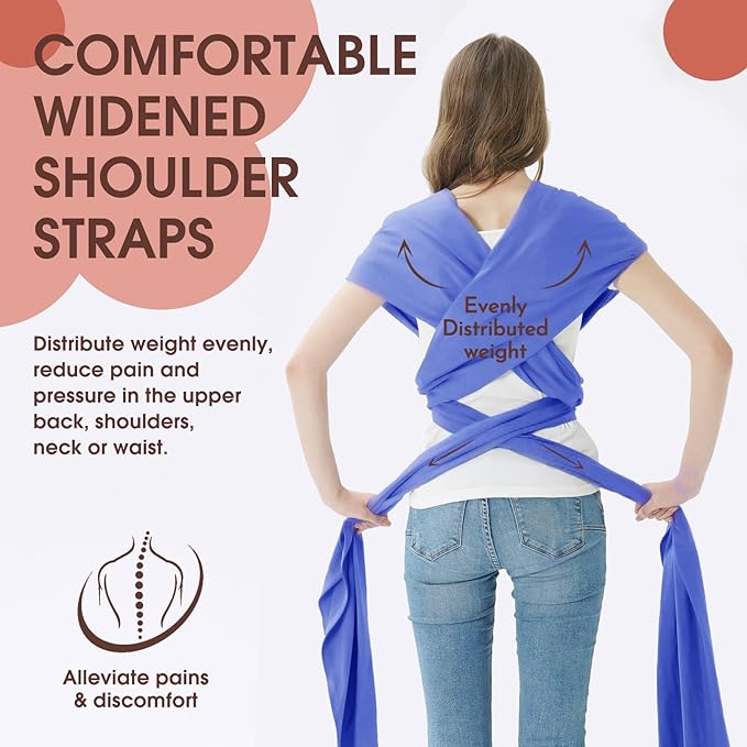 Acrabros Baby Wrap Carrier,Hands Free Baby Carrier Sling,Lightweight,Breathable,Softness,Perfect for Newborn Infants and Babies Shower Gift,Purple-CubbioJoy