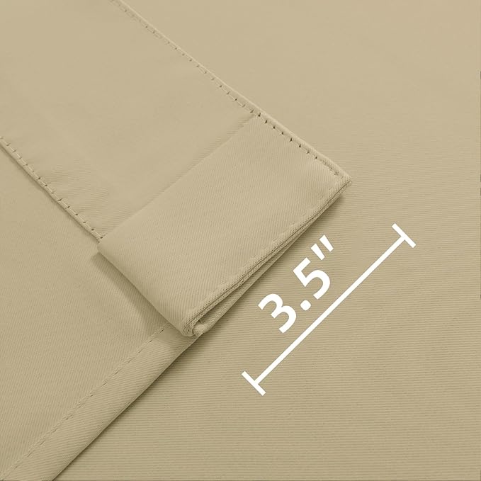 Joydeco Custom Blackout Curtains for Bedroom, 1 Panel Room Darkening Curtains & Drapes for Living Room Window Rod Pocket Back Tab (Custom Size,Beige)-CubbioJoy