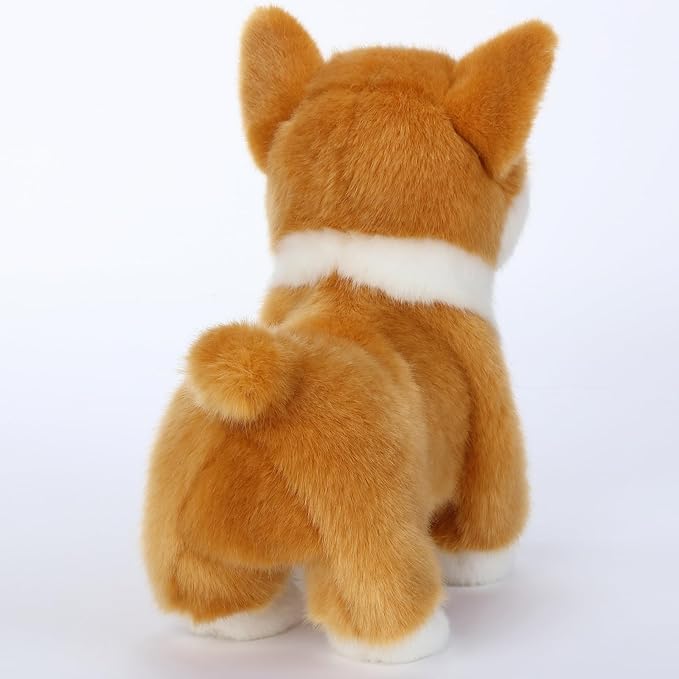 Interactive Plush Corgi Dog, Companion Robot Dog Pets,Handmade Weighted Stuffed Animals,Electronic Walking Toy with Barking,Tail Wagging,Talking,-CubbioJoy