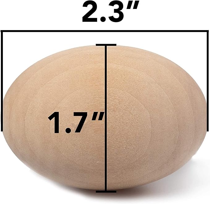 CALPALMY 24 Pieces Wooden Eggs - Life-Size, Reusable Fake Easter Eggs for Painting, Decorating, Crafting, Pretend Play, Faux Food Display, Nest Box Training-CubbioJoy