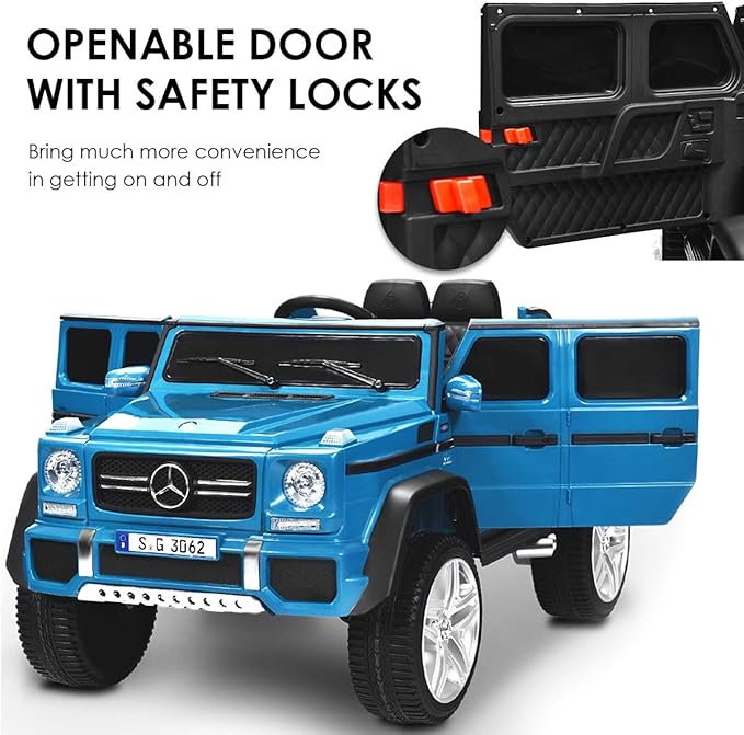 Costzon Ride on Car, Licensed Mercedes-Benz Maybach, 12V Battery Powered Vehicle Toy w/ 2 Motors, Remote Control, 3 Speeds, Lights, Horn, Music, Aux, Storage, Truck, Electric Car for Kids (Navy)-CubbioJoy