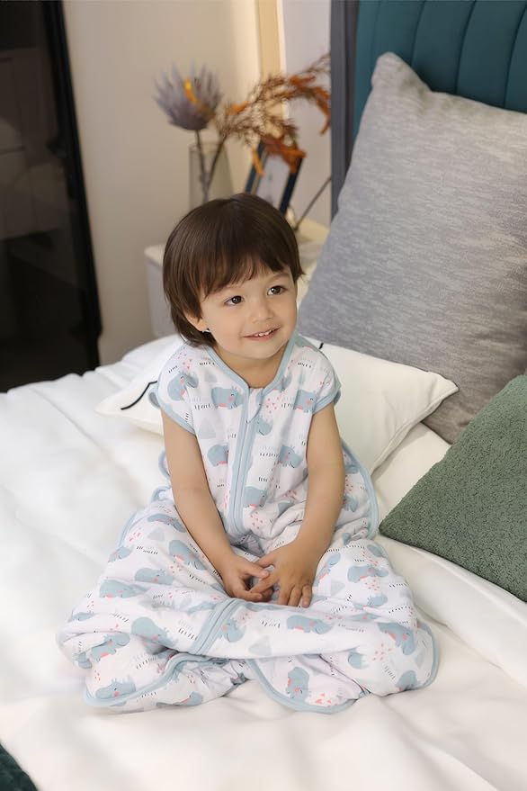 Baby Sleep Sack 2-4 T 95% Rayon from Bamboo 5% Spandex Boys & Girls Wearable Blanket 1.0 TOG Toddler Sleeping Sack 2- Way Zipper X-Large-CubbioJoy