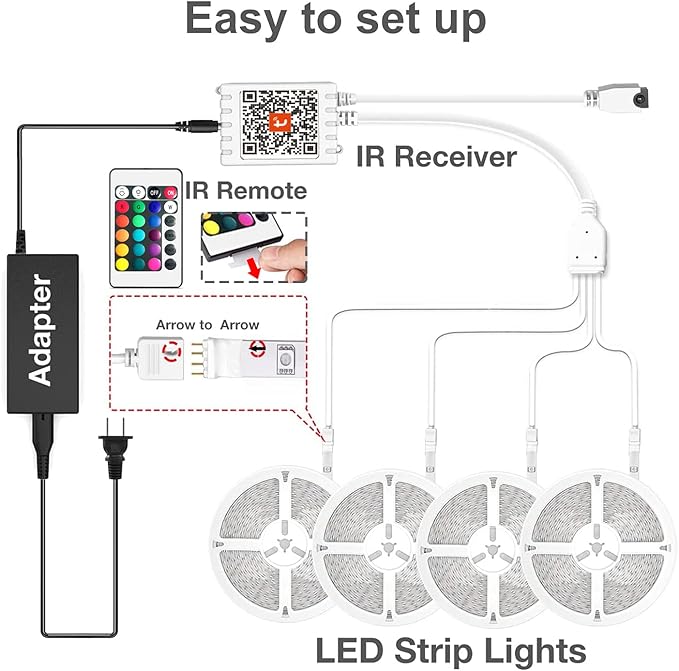 DAYBETTER Smart WiFi Led Lights, Tuya App Controlled, Compatible with Alexa and Google Assistant, Timer Schedule, RGB Strip Color Changing Décor for Bedroom Party Kitchen, 200ft-CubbioJoy