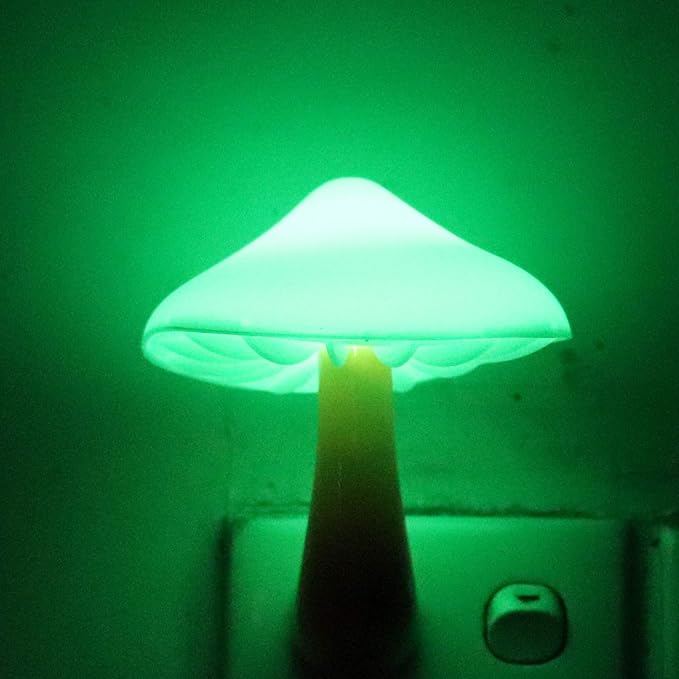 AUSAYE 4 Pack Plug in Night Light Sensor Light, Color Changing Mushroom Light LED Nightlights for Kids, Adults, Bedroom, Bathroom,Hallway, Stairs, Kitchen-CubbioJoy