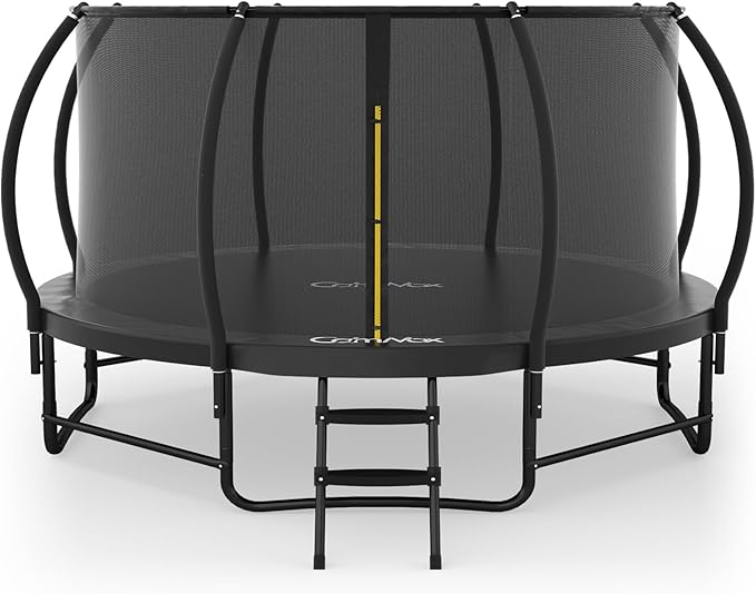 14FT 12FT 10FT 16FT Trampoline with Safety Enclosure, Anti-Rust Coating – ASTM Certified, Heavy-Duty Outdoor Trampoline with Ladder – for Kids & Adults-CubbioJoy