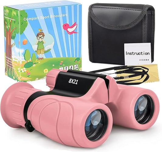 Binoculars for Kids,Compact Kids Binoculars 8x21 High-Resolution for Bird Watching, Camping, Exploration, Hiking, Hunting, Sports Events and Safari Park Gifts for 3-12 Year Boys Girls-CubbioJoy