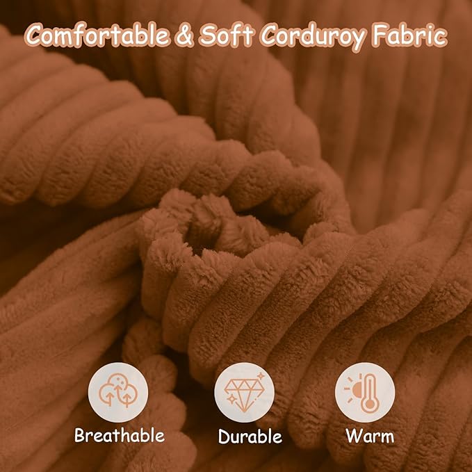 COMAX Kids Bean Bag Chair Turn into Beanbag Bed, Toddler Bean Chair Corduroy for Girl Boy Sleeping, Lazy Children Bean Bags with Filler, Convertible Child Floor Mattress, Orange-CubbioJoy