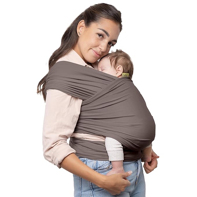 Boba Baby Wrap Carrier – Original Baby Sling Carrier for Newborns (7–35 lbs), Soft, Secure, Hands-Free & Ergonomic, Ideal for Comfortable Bonding, New Parents (Grey)-CubbioJoy
