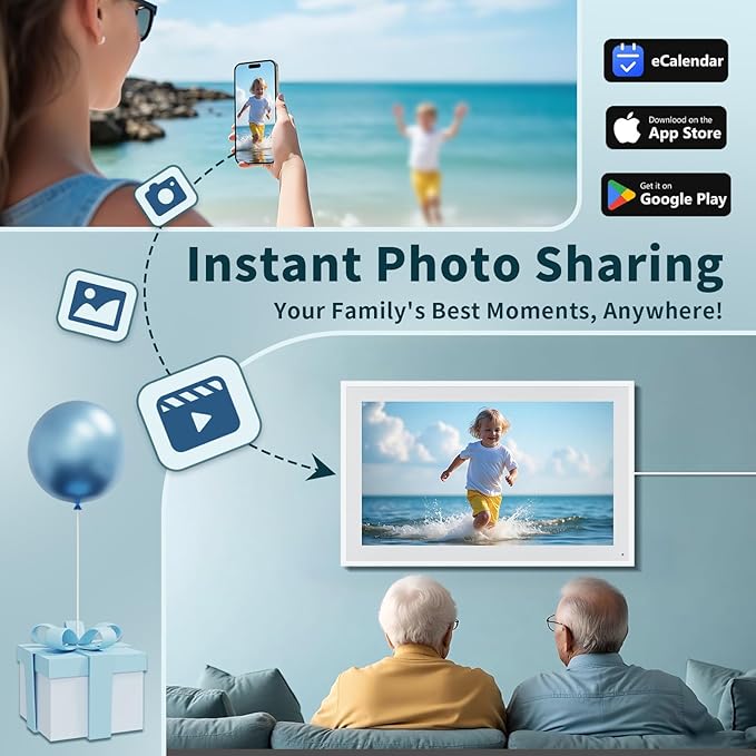 Digital Calendar, 21.5 Inch Wall Planner Digital Calendar & Chore Chart, IPS HD Touchscreen Interactive Display for Family Schedules, Streamline Household Organization, Wall Mount Included-CubbioJoy