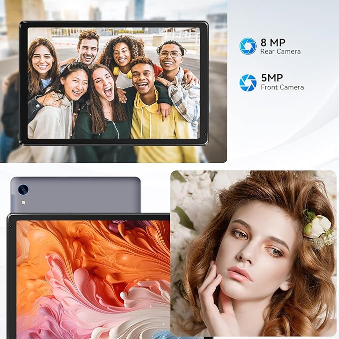 Android Tablet, 10.1 inch Tablets with 1280 * 800 IPS HD Touchscreen, Octa-Core Processor, 10(4+6) GB RAM 128GB ROM, 1TB TF Card Expandable, 5G/2.4G WiFi, BT 5.0,Dual Camera, Google Tablet-CubbioJoy