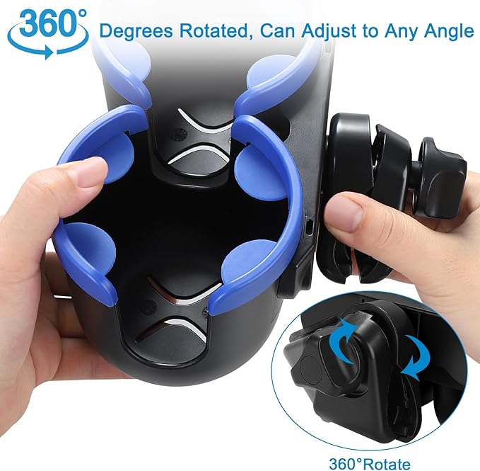 Accmor Stroller Cup Holder with Phone Holder, Bike Cup Holder, Universal Cup Holder for Uppababy Nuna Doona Strollers, 2-in-1 Cup Phone Holder for Stroller, Bike, Wheelchair, Walker, Scooter-CubbioJoy