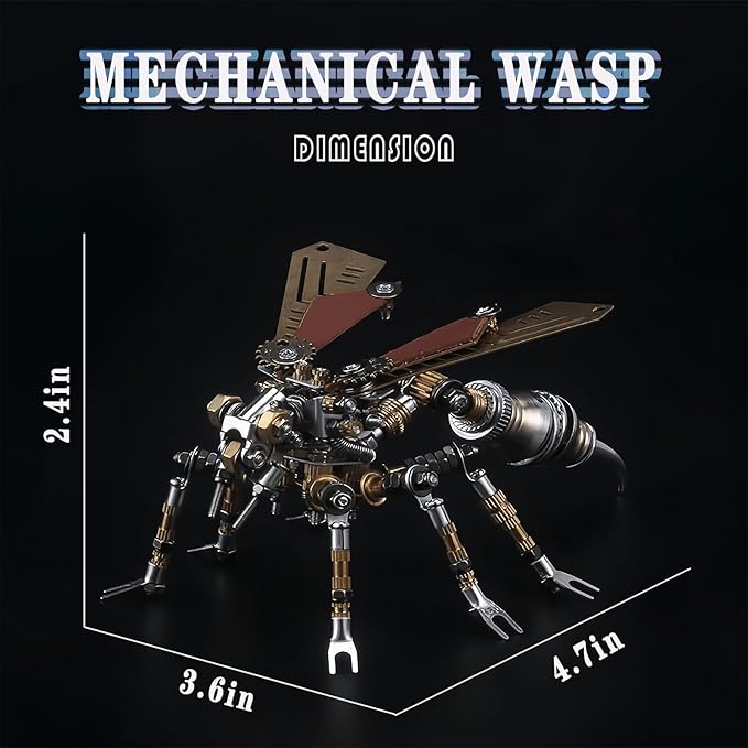 3D Metal wasp Puzzle, Punk Insect Metal Model, 3D Puzzle Mechanical wasp Building Blocks, Fun DIY Assembly, high-end Men's Gifts.-CubbioJoy