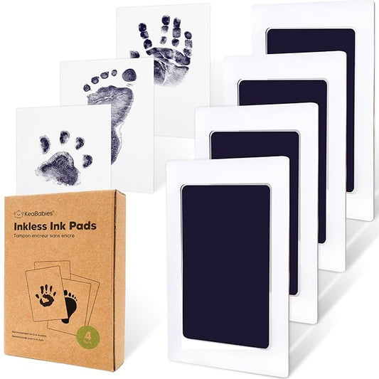 4-Pack Inkless Baby Hand and Footprint Kit - Mess Free Ink Pad for Newborn Keepsake, Dog Nose & Paw Print Kit, Clean Touch Ink Pad for Baby Hand & Footprints, Ideal New Mom Gifts (Twilight)-CubbioJoy