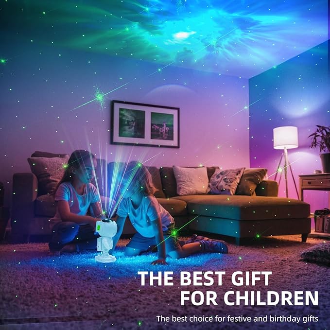Astronaut Galaxy Projector-Star Projector,Bluetooth Speaker,White Noise, Star and Moon Galaxy Lights for Bedroom with Timer and Remote, Nebula Night Light 360° Adjustable, Starry Space Ceiling Lamp-CubbioJoy