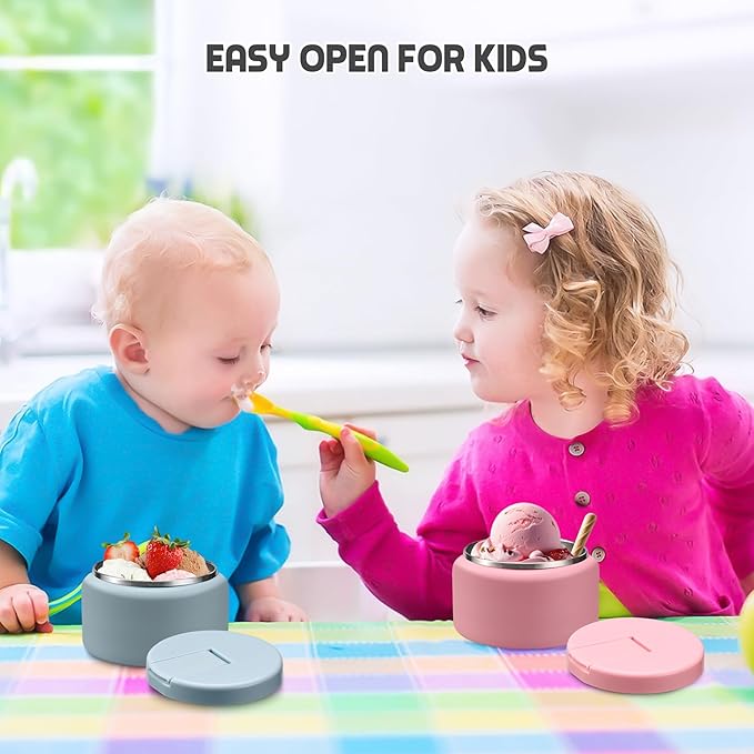 13.5oz Soup Thermo for Hot Food Kids with Buckle Lid Insulated Vacuum Food Jar Wide Mouth Leakproof Stainless Steel Lunch Container- Pink-CubbioJoy