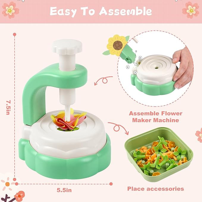 DIY Arts and Crafts Kits for Kids Ages 4-8-12 Flower Bouquet Toys Craft Kit for 4 5 6 7 8 Year Old Girls Ideas Birthday Gift,Classroom Educational Activity Toy for Toddler Kids Boys-CubbioJoy